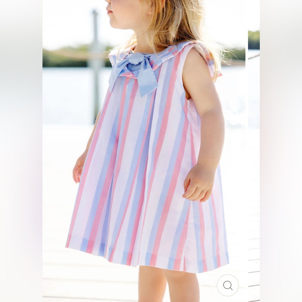 The Beaufort Bonnet Company Pink and Blue Striped Dress